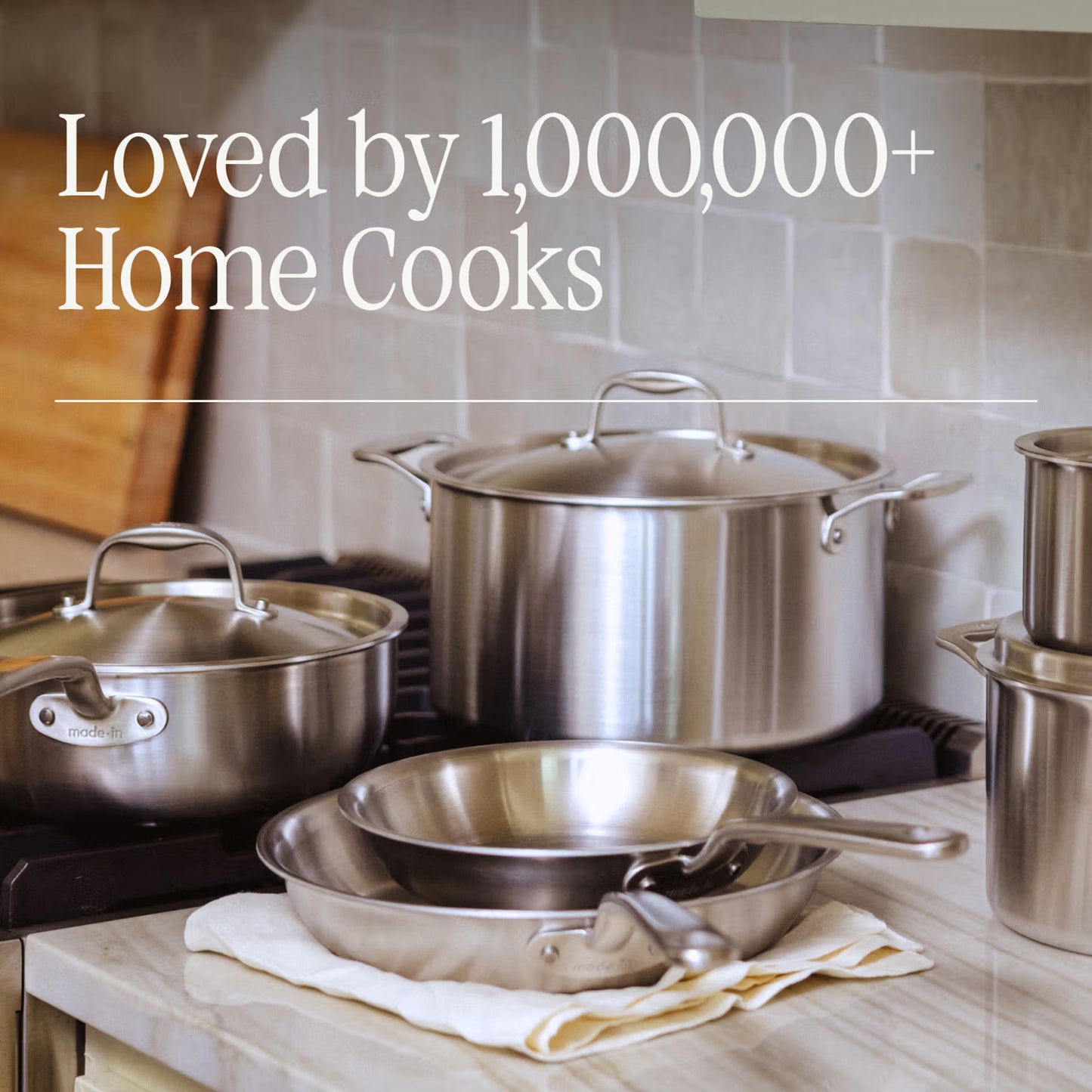 MADE IN® Stainless Clad Fry Pan: 12", Antique Brass Handle