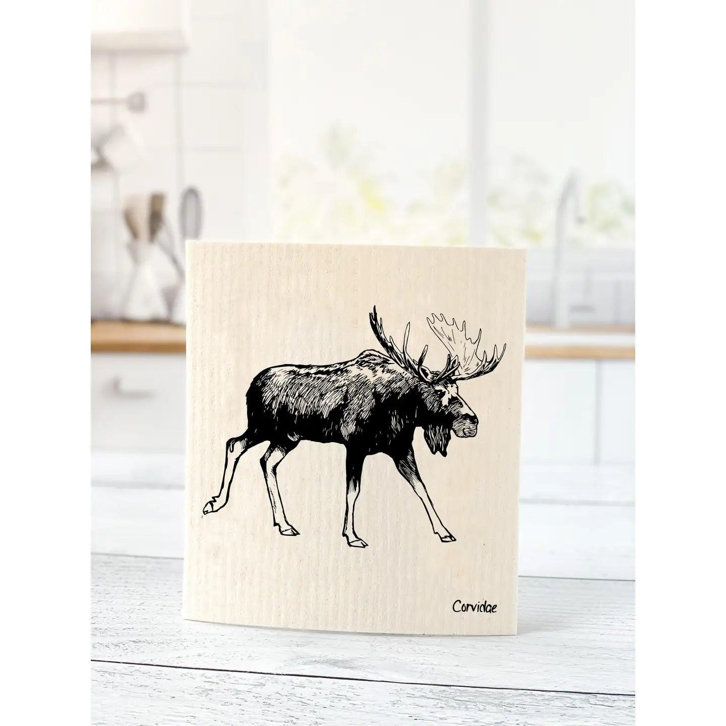 Corvidae Swedish Dishcloth: Moose