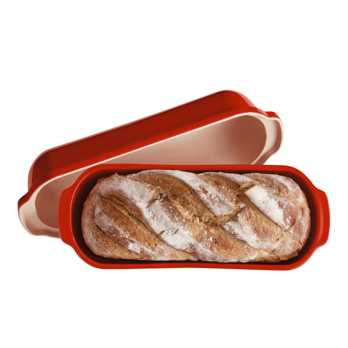Emile Henry Bread Baker: Italian / Pullman, Poppy Red