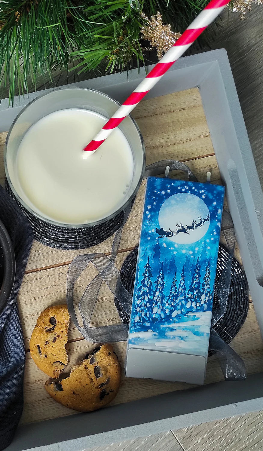 Flatyz Candle: Santa's Flying Sleigh & Reindeer
