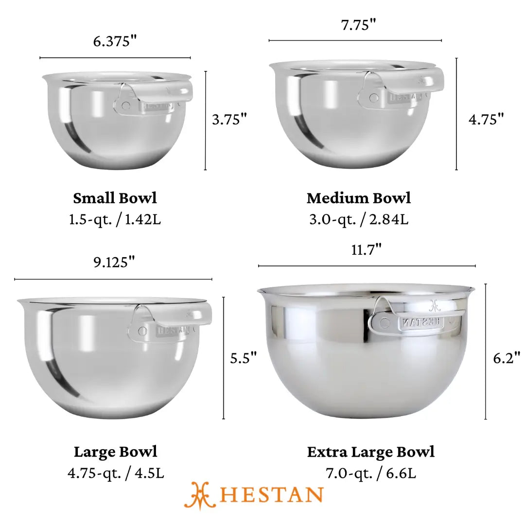 Hestan Provisions Stainless Steel Mixing Bowl Set: 4 Piece