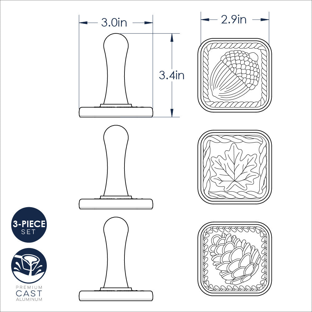 NordicWare Springerle Cookie Stamps (Set of 3): Fall
