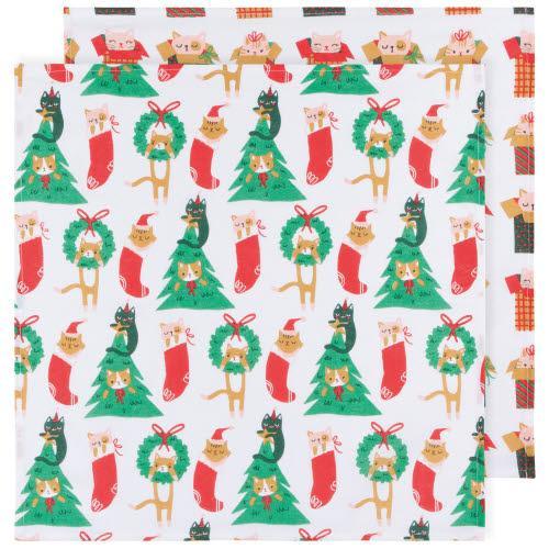 NOW Designs Floursack Towels (Set of 2): Let It Meow