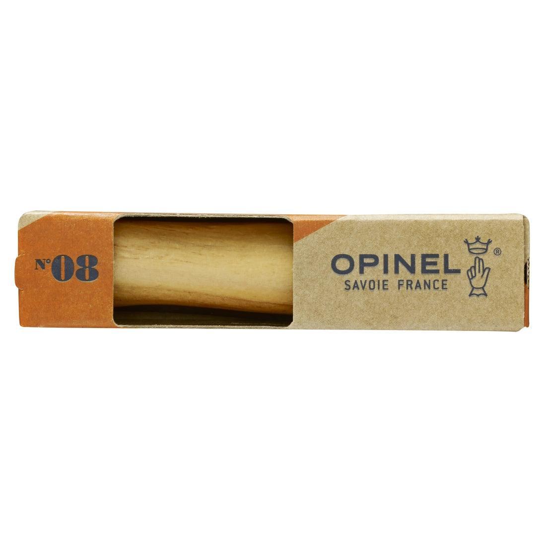 Opinel N°8 Stainless Steel Pocket Knife: Olive Wood