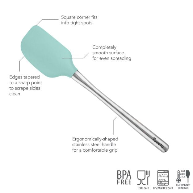 Tovolo Flex-Core Stainless Steel Handle Spatula: Aqua