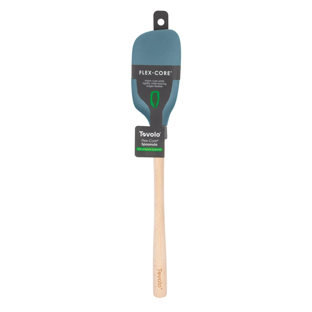 Tovolo Flex-Core Wood Handle Spoonula: Blue Slate
