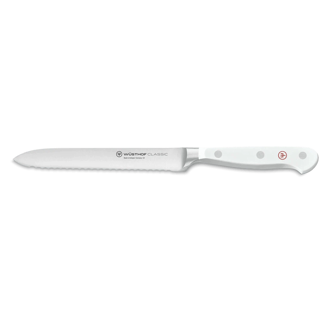 Wusthof Classic White 5" Serrated Utility Knife