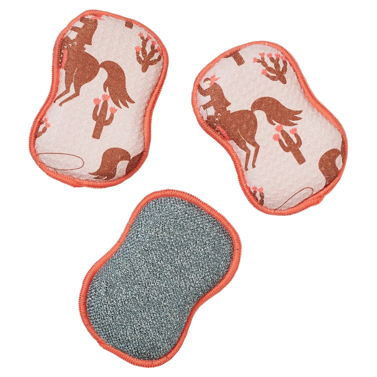 Once Again Home Sponges (Set of 3): Rodeo, Coral