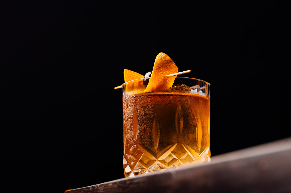 Orange Old Fashioned with Citrus Wheel Garnish
