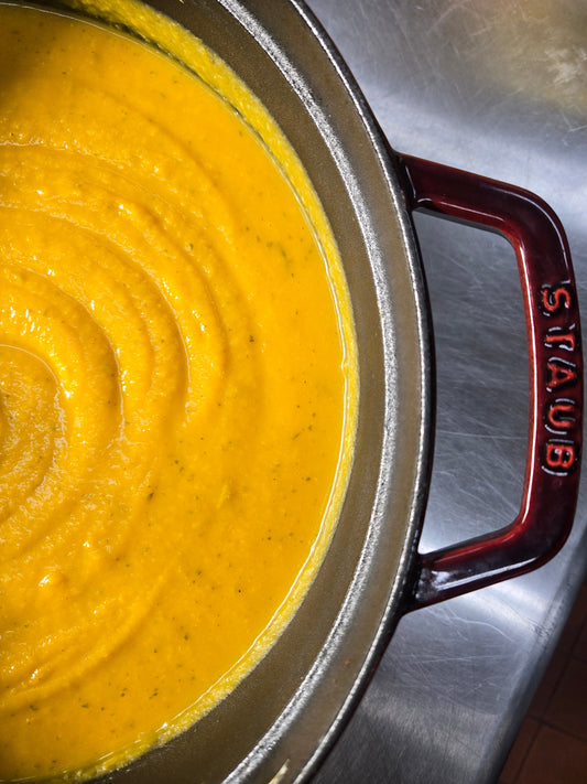Herby Pumpkin Soup with Smoked Paprika Finishing Oil