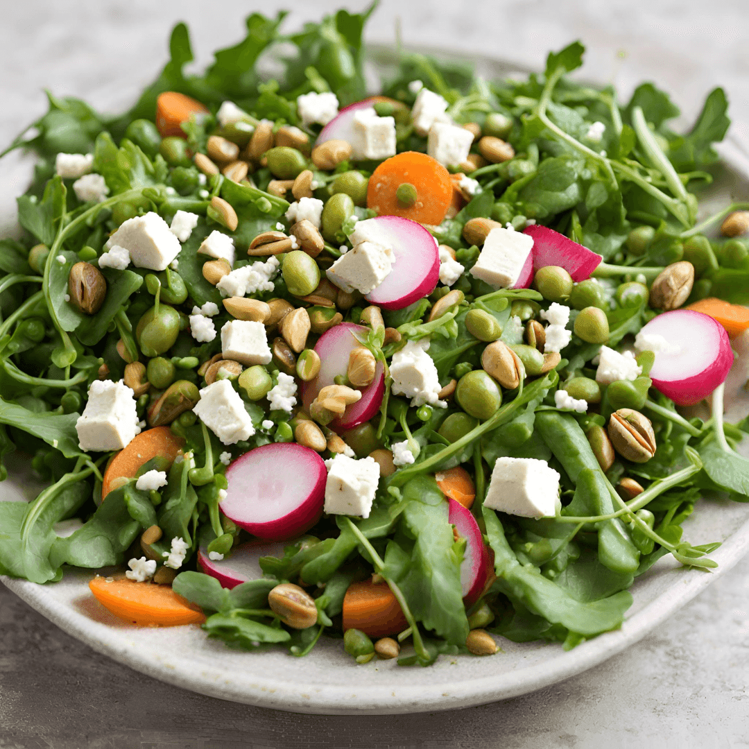 Bright Spring Salad with Basil Lemon Vinaigrette
