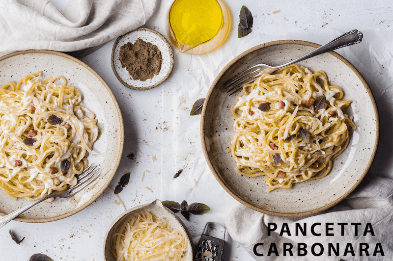 Pancetta carbonara.