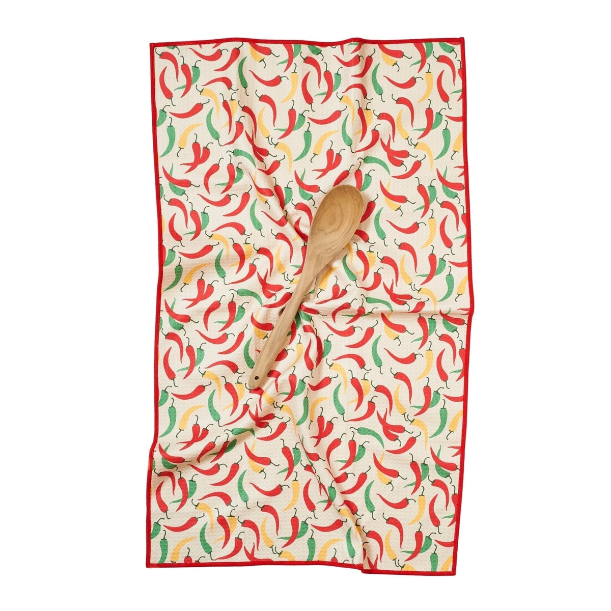Once Again Home Anywhere Towel, Reversible: Chili Peppers, Antique White