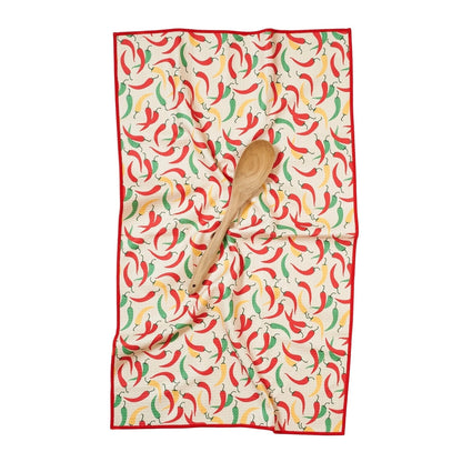 Once Again Home Anywhere Towel, Reversible: Chili Peppers, Antique White