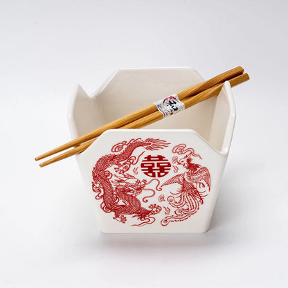 Urban Tokyo 'Takeout' Noodle Bowl with Chopsticks: 16 oz., Phoenix