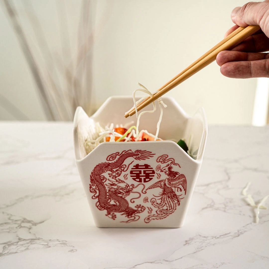 Urban Tokyo 'Takeout' Noodle Bowl with Chopsticks: 16 oz., Phoenix