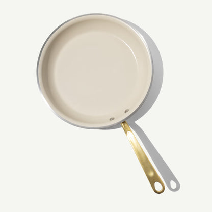 MADE IN® CeramiClad™ 2.0 Non-stick Fry Pan: 12", Antique Brass Handle
