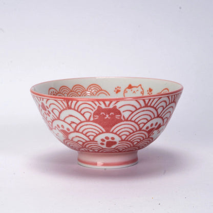 Urban Tokyo Bowl: 10 oz., Seikaiha Neko Cats