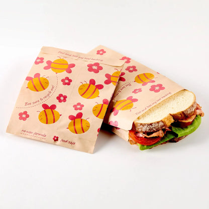 Stasher Recyclable Paper Sandwich Bags (50-count): Bee