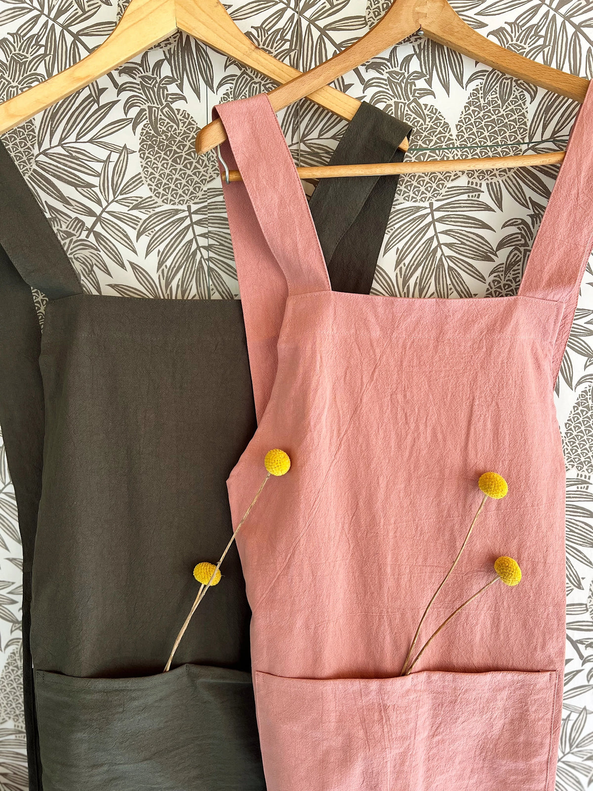 Cate Paper Co. Cross Back Apron: Pine Green