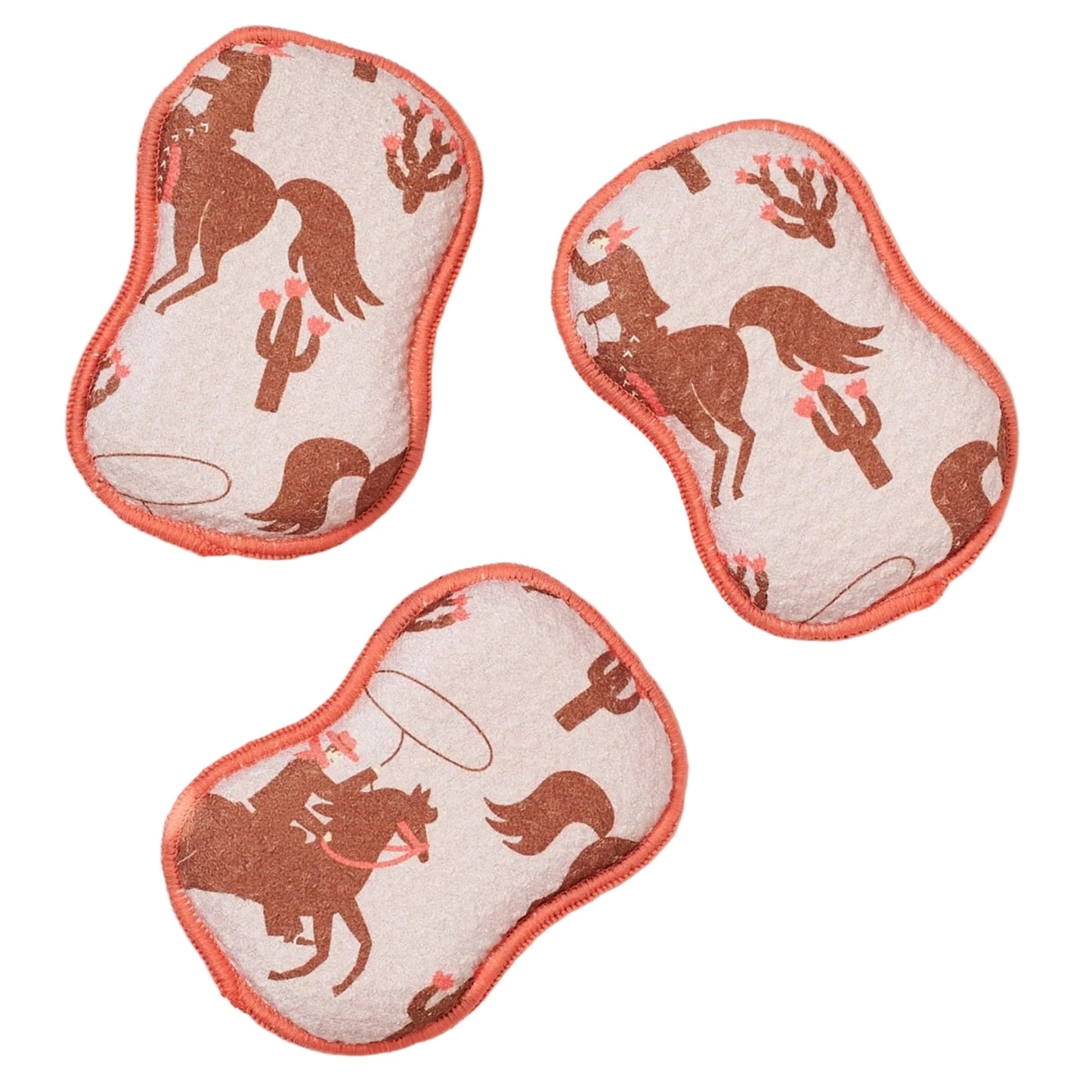 Once Again Home Sponges (Set of 3): Rodeo, Coral