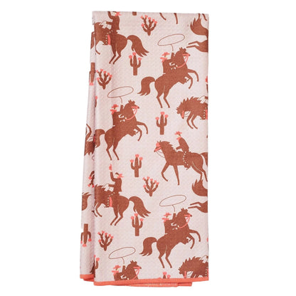 Once Again Home Anywhere Towel, Reversible: Rodeo, Coral
