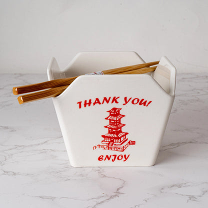 Urban Tokyo 'Takeout' Noodle Bowl with Chopsticks: 16 oz., Pagoda