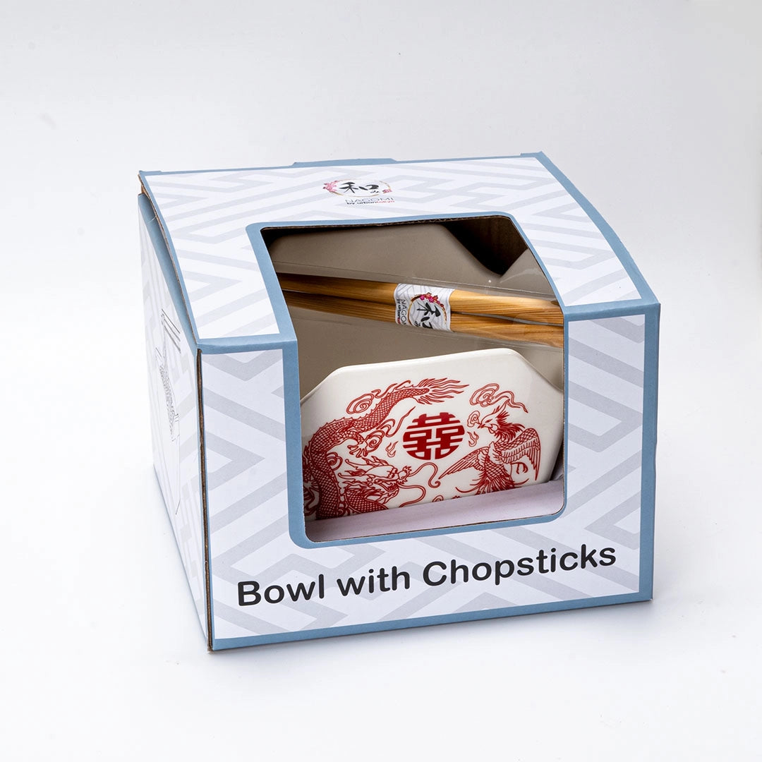 Urban Tokyo 'Takeout' Noodle Bowl with Chopsticks: 16 oz., Phoenix