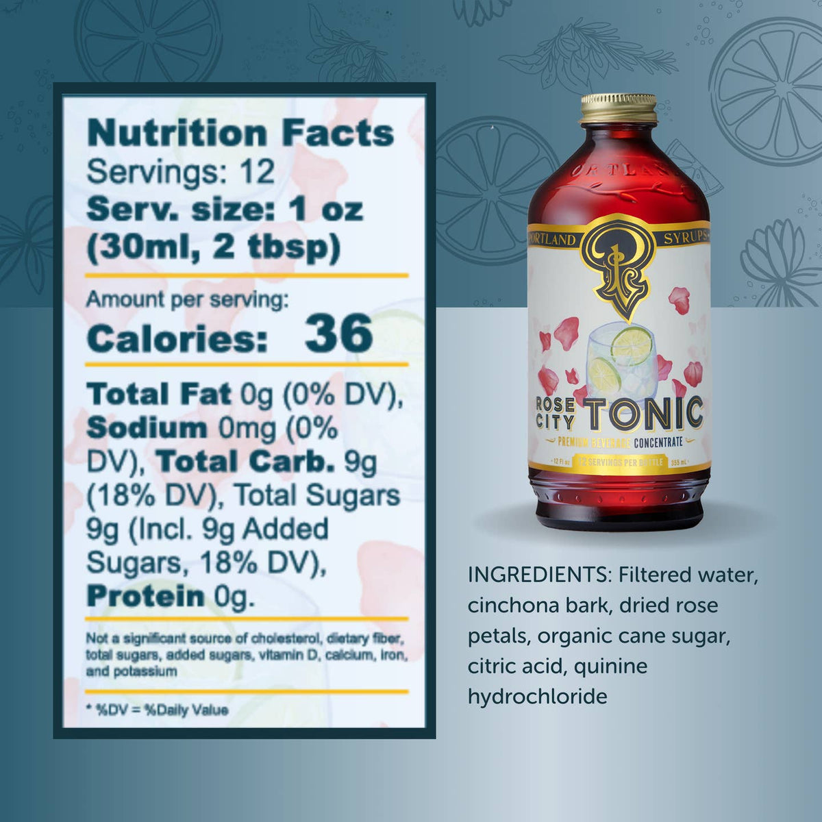 Portland Syrups Rose City Quinine Tonic Syrup