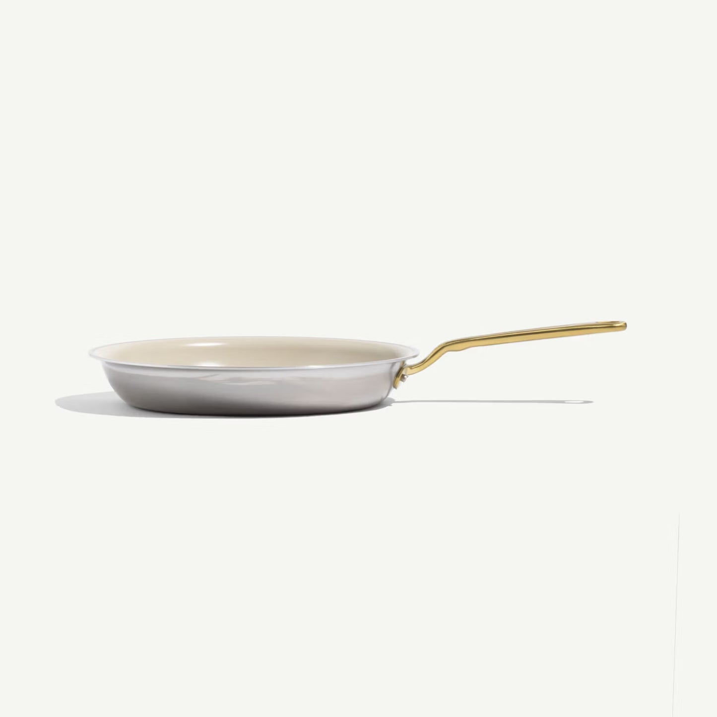 MADE IN® CeramiClad™ 2.0 Non-stick Fry Pan: 12", Antique Brass Handle