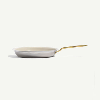 MADE IN® CeramiClad™ 2.0 Non-stick Fry Pan: 12", Antique Brass Handle