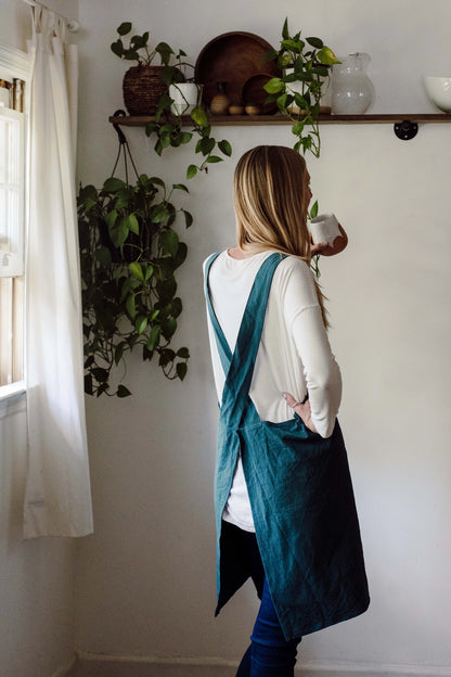 Cate Paper Co. Cross Back Apron: Raspberry Red