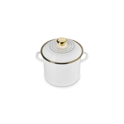 Le Creuset Pumpkin Collection Stockpot:  6 QT, White