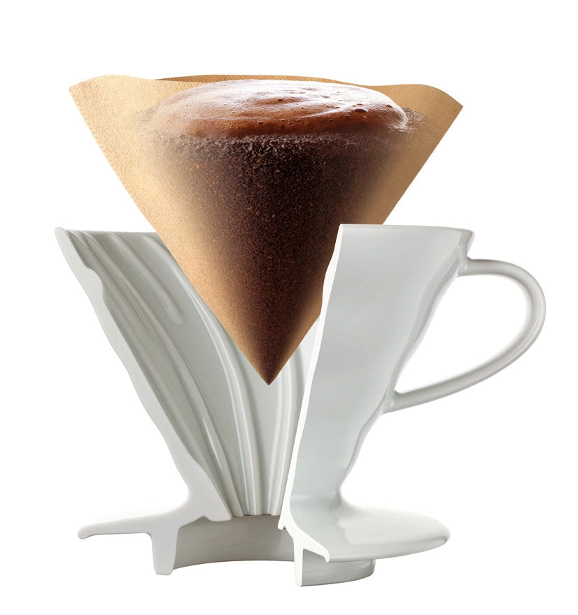 Hario V60 Ceramic Pour Over Coffee 02 Set: White