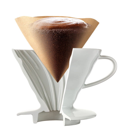 Hario V60 Ceramic Pour Over Coffee 02 Set: White
