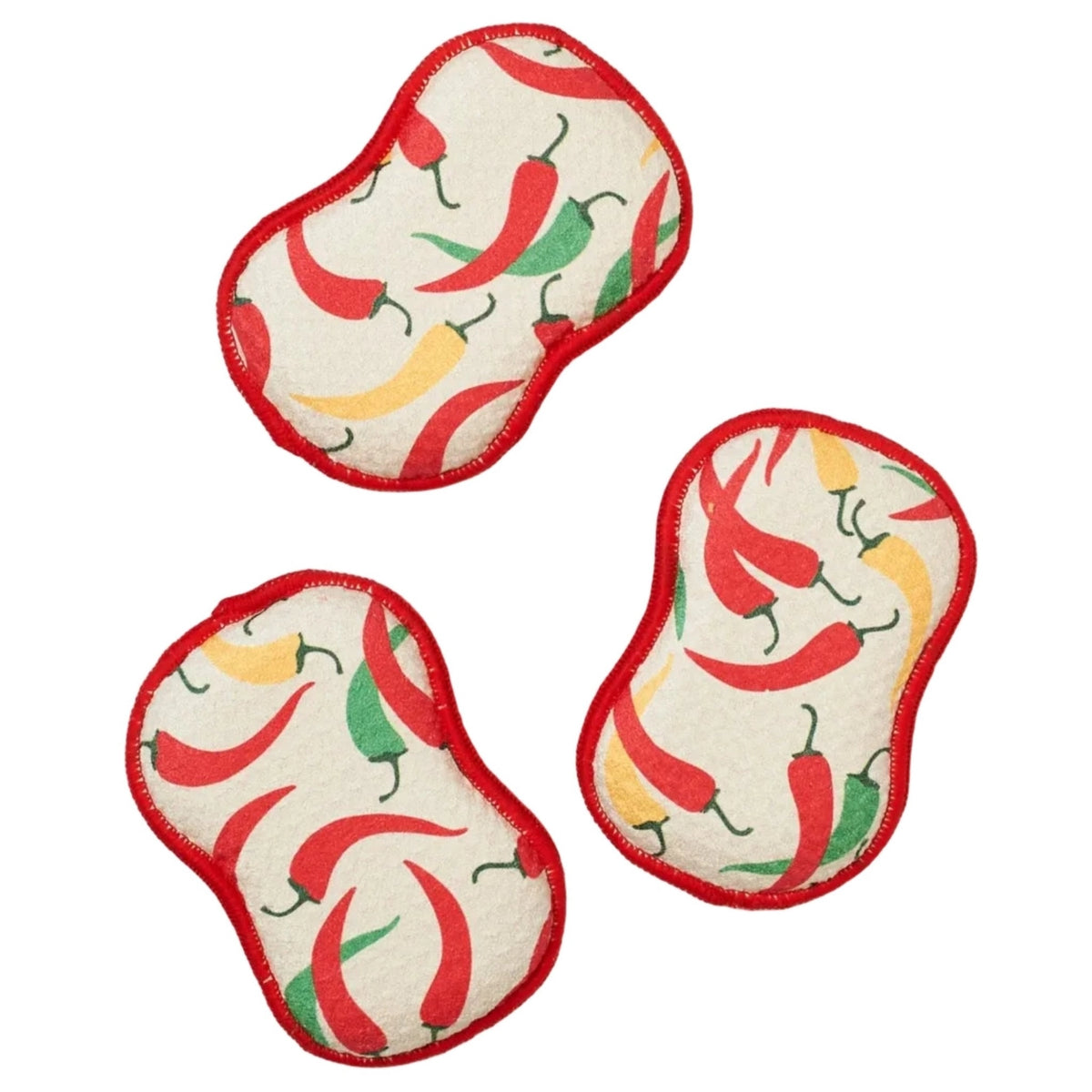 Once Again Home Sponges (Set of 3): Chili Peppers, Antique White