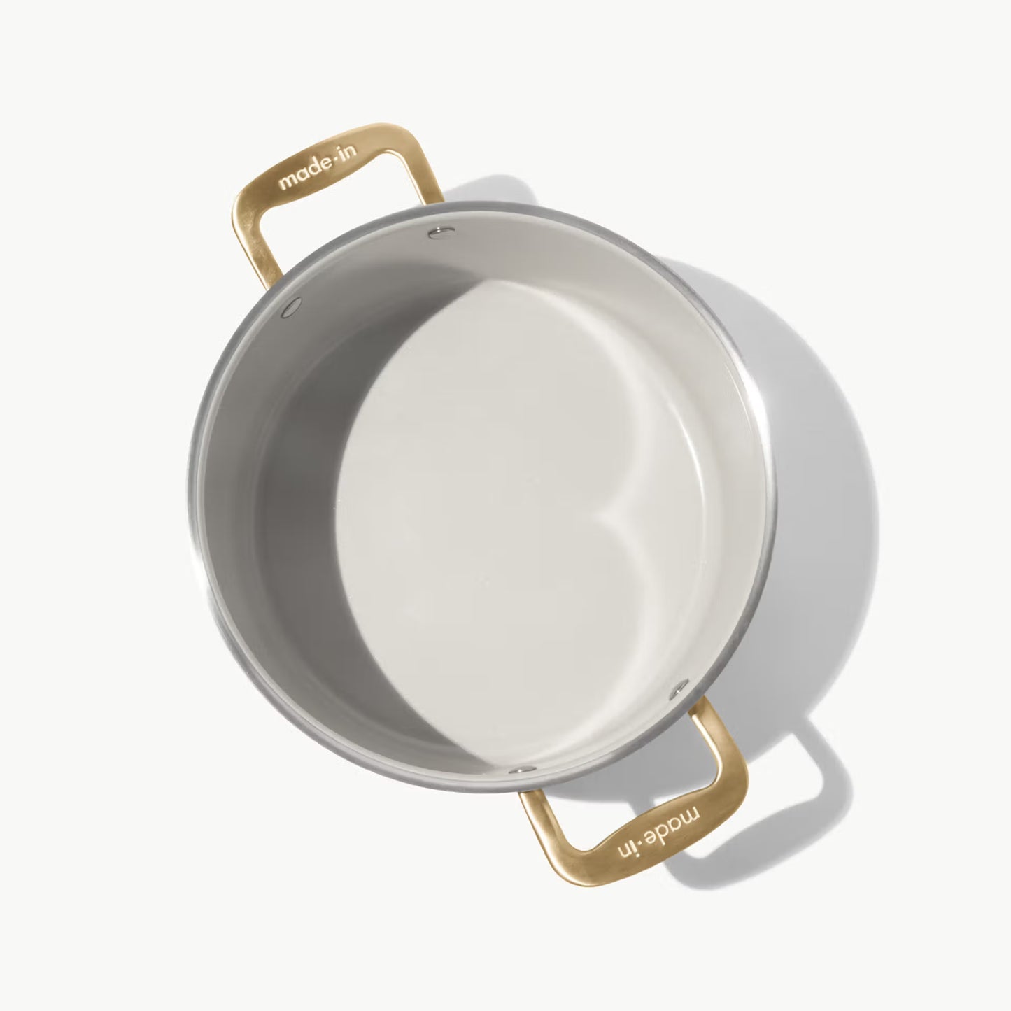 MADE IN® CeramiClad™ 2.0 Non-stick Stock Pot with Lid:  8 QT, Antique Brass Handle