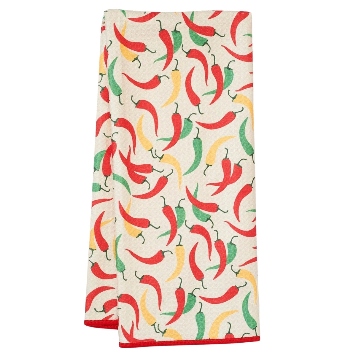 Once Again Home Anywhere Towel, Reversible: Chili Peppers, Antique White
