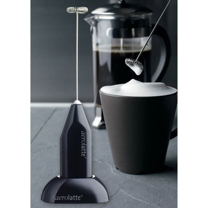 AeroLatte Milk Frother with Stand: Black