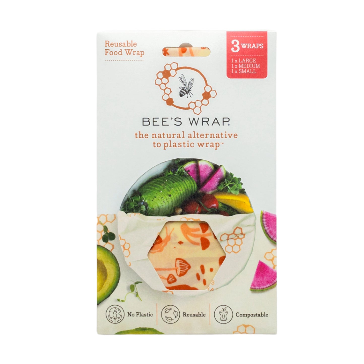 Bee's Wrap: Assorted Set of 3 (S,M,L), Mushroom Magic