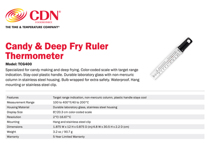 CDN Candy & Deep Fry Ruler Thermometer