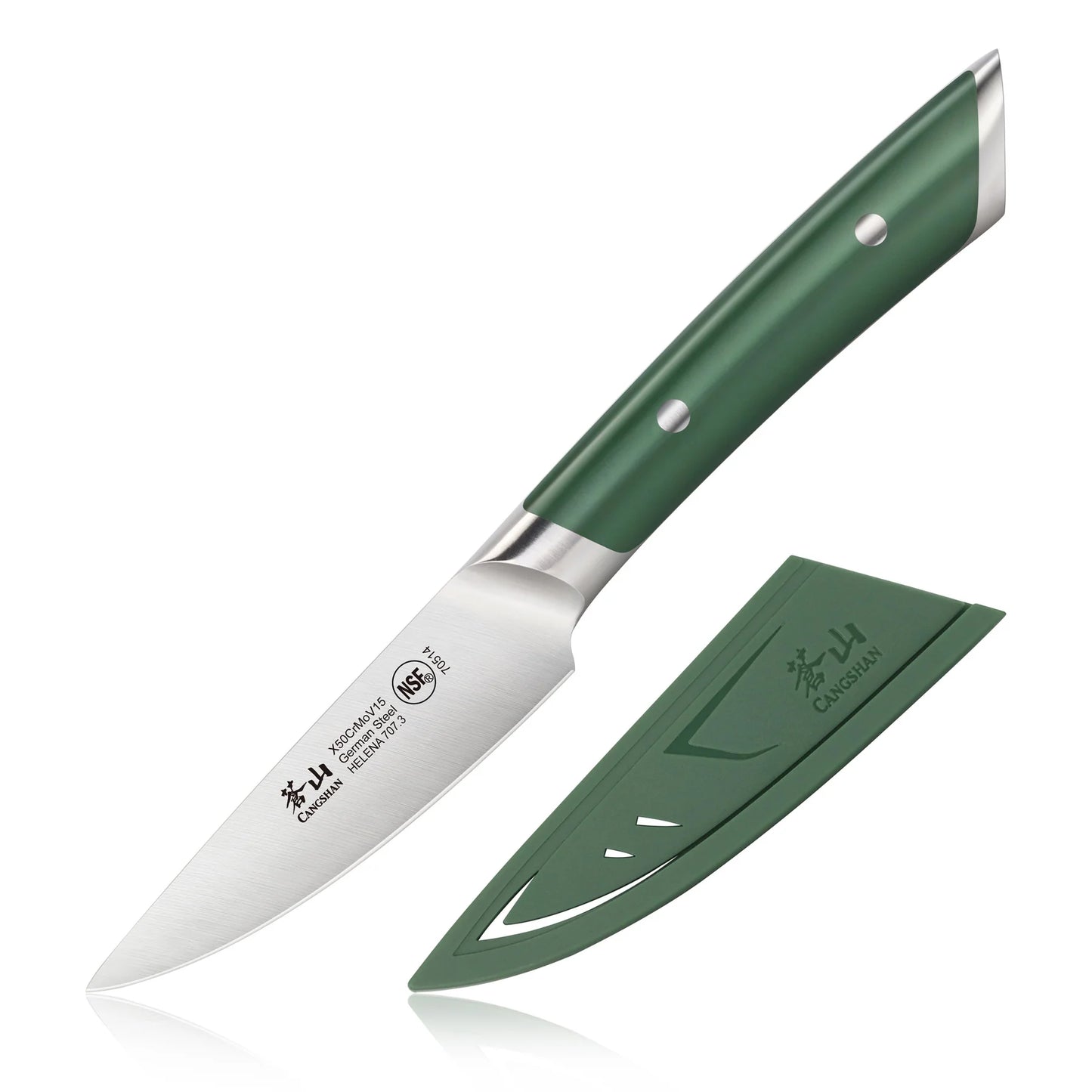 Cangshan Helena 3.5" Paring Knife w/Sheath, Green