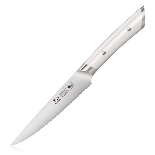 Cangshan Helena 5" Serrated Utility Knife, White
