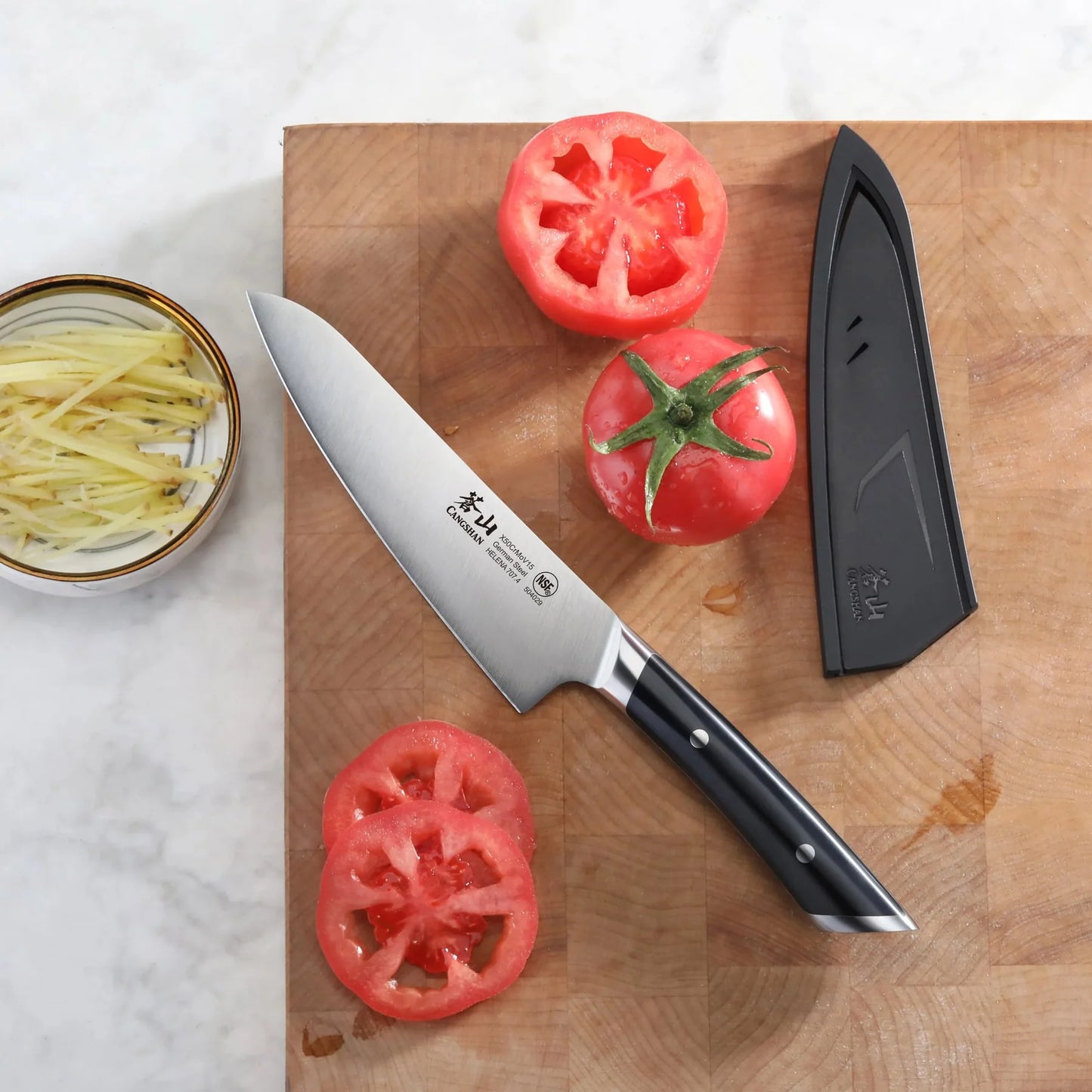 Cangshan Helena 5.5" Prep Knife w/Sheath, Black