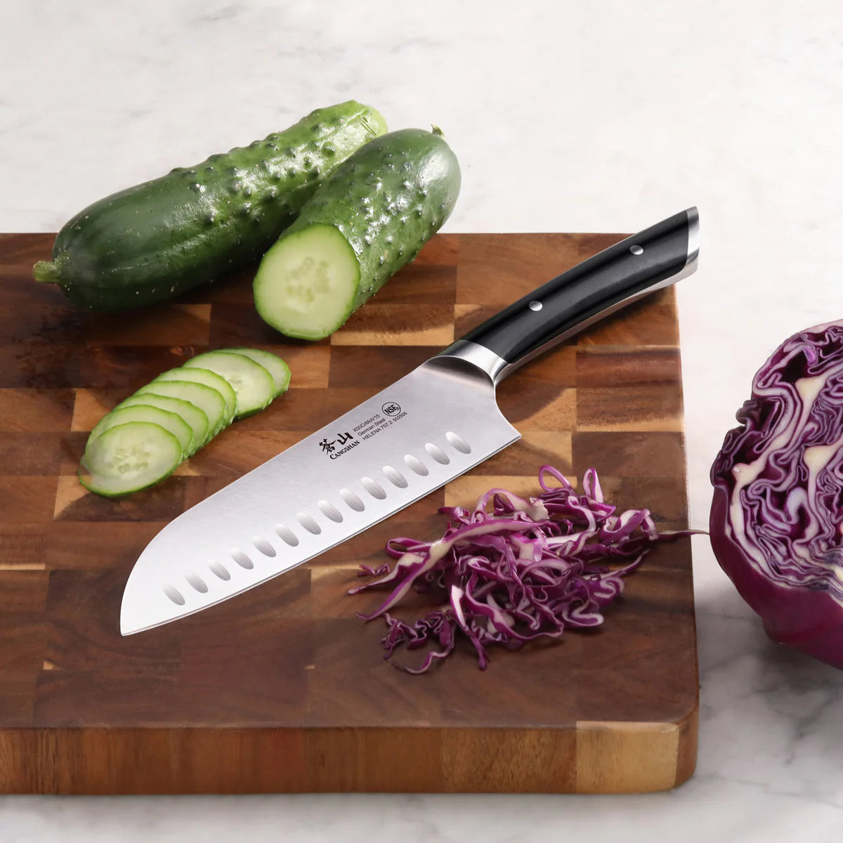 Cangshan Helena 7" Santoku Knife, Black