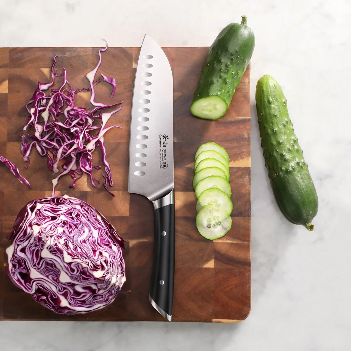 Cangshan Helena 7" Santoku Knife, Black