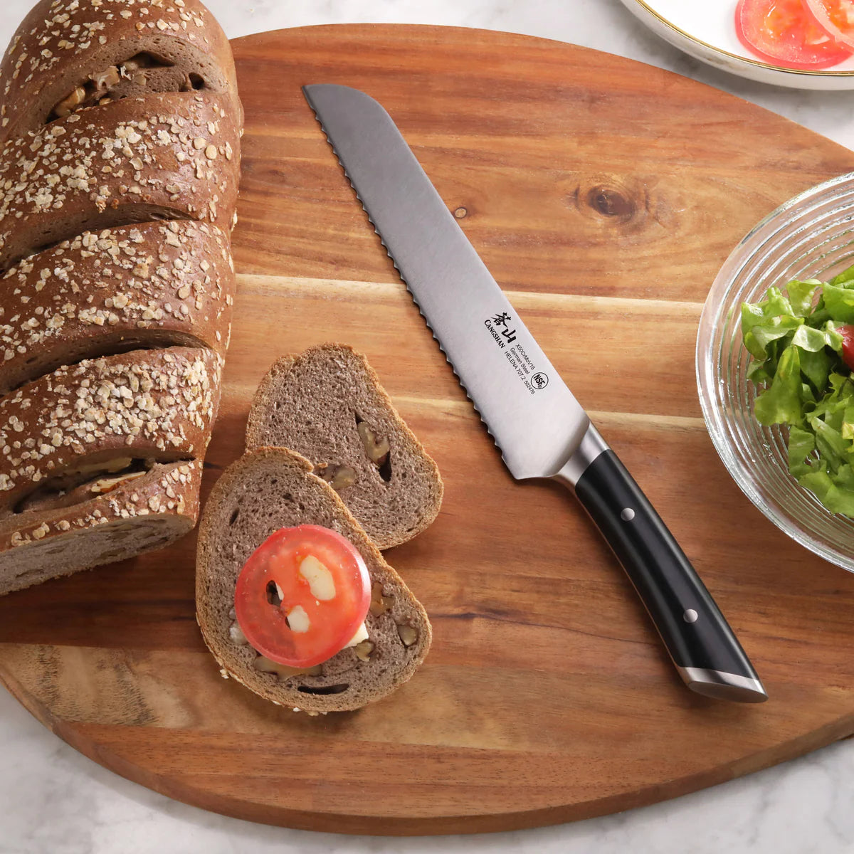 Cangshan Helena 8" Bread Knife, Black