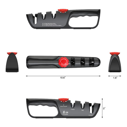 Cangshan Professional Knife + Scissor Sharpener, 3-Stage Adjustable 14-24 Degree