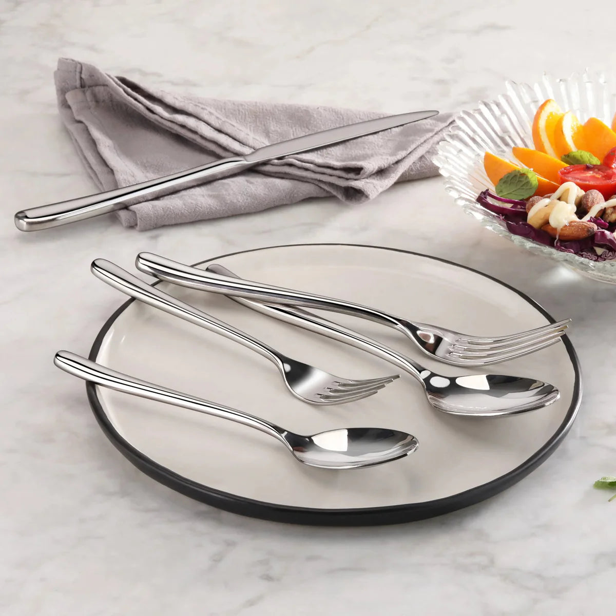 Cangshan Rain II Flatware: Forged 47 Piece Set