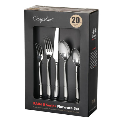 Cangshan Rain II Flatware: Forged 47 Piece Set
